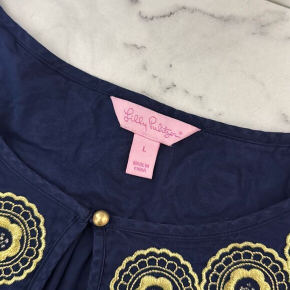 Lilly Pulitzer Mia Beach Tunic in True Navy L - Picture 5 of 6